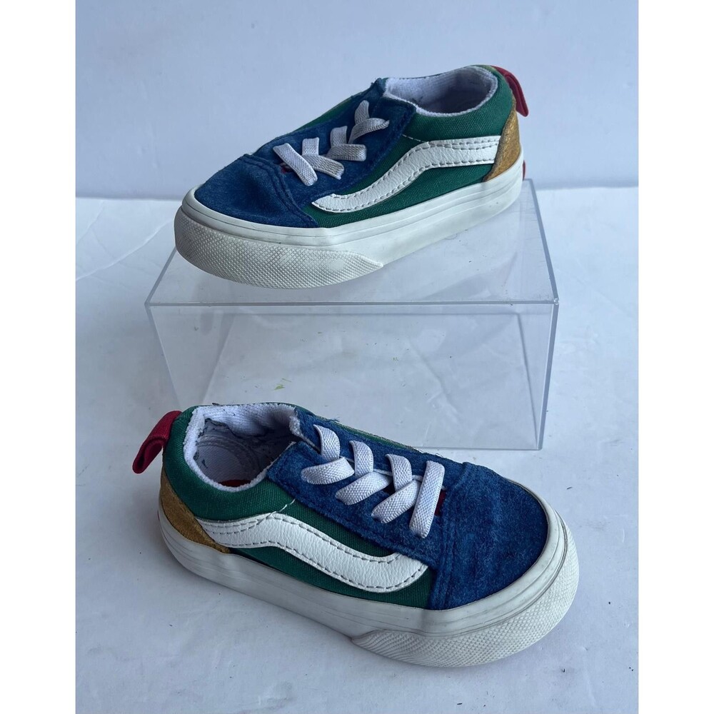 Vans Old Skool Sneakers Blue Green Kids Size 5.5
